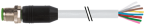 Connecteur débrochable M12, mâle M12 droit, sans LED, 8 pôles, câble 