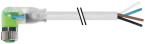 Cordon M8 femelle coudé sortie fil savec LED, 4 pôles 