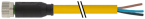 Cordon M8 femelle 3 pôles droit avec sortie fils 