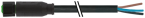 Connecteur M8 Lite femelle droit 4 pôles, sortie fils, Sans LED 