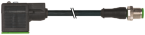 Rallonge M12-MSUD, Forme A - 18mm, PE pontée, Led jaune, 