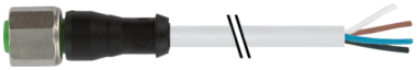 Connecteur M12 sortie fils, M12 femelle droit, Sans LED, 4  7004-12221-2240500