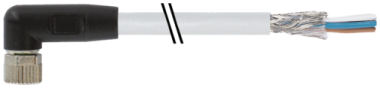 Connecteur M8 femelle, coudé, blindé, 4 pôles, sortie fils,  7000-08801-2410500