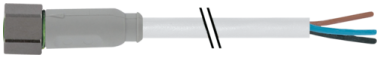 Connecteurs avec sortie fils M8 femelle droit, sans LED, 3 pôles  7014-08041-2101500