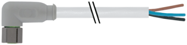 Connecteurs avec sortie fils M8 femelle coudé, sans LED, 3 pôles  7014-08081-2100500