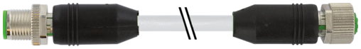 Connecteur débrochable M12, femelle M12 droit, sans LED, mâle M12 