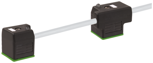 Connecteur EV double forme A 18mm à raccorder, câble 