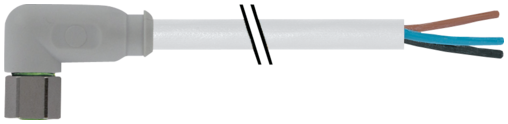 Connecteurs avec sortie fils M8 femelle coudé, sans LED, 3 pôles 