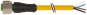 Connecteur M12 sortie fils, M12 femelle droit noir, Sans LED, 4