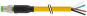 Cordon M8 sortie fils, M8 mâle droit, 4 pôles, câble PUR/PVC jaune